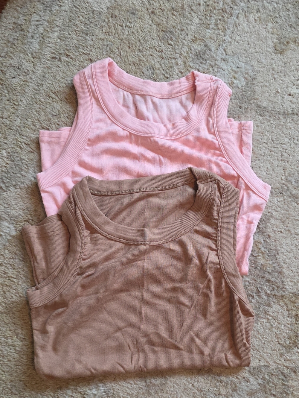 Womans Tank Top 2-Pack in Pink and Brown - Comfortable Cotton Blend